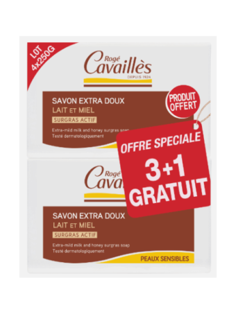 CAVAILLES-Savon Lait & Miel 250g_3+1offert