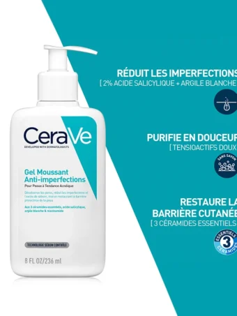 CeraVa Gel Moussant Anti-Imperfections/ Pour peaux à tendance acnéique/ 236ml